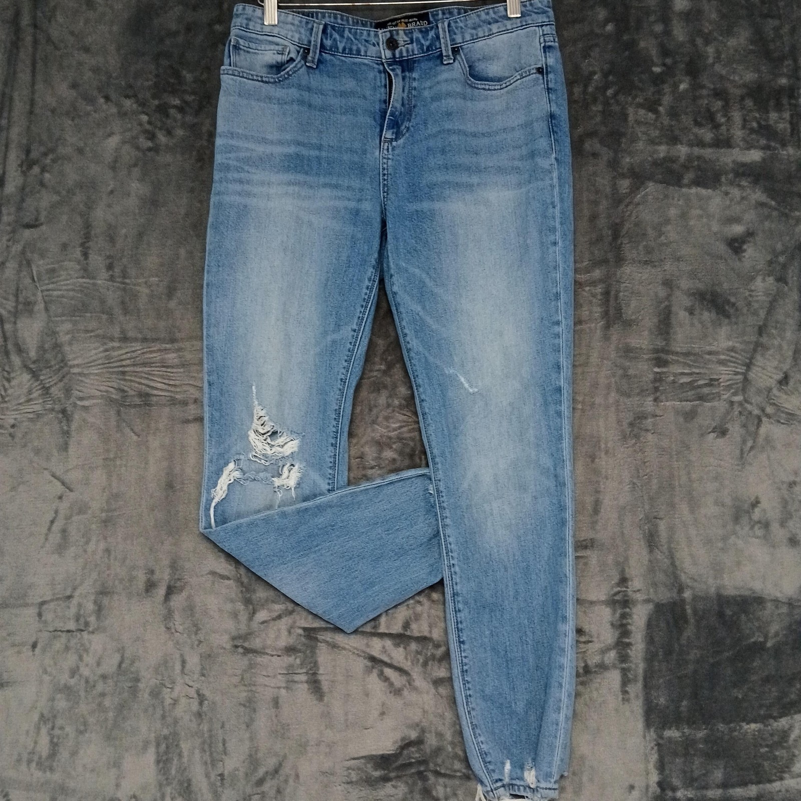 Lucky Brand Jeans Womens 829 Blue Ava Skinny Distressed Raw Hem Contrast Pocket